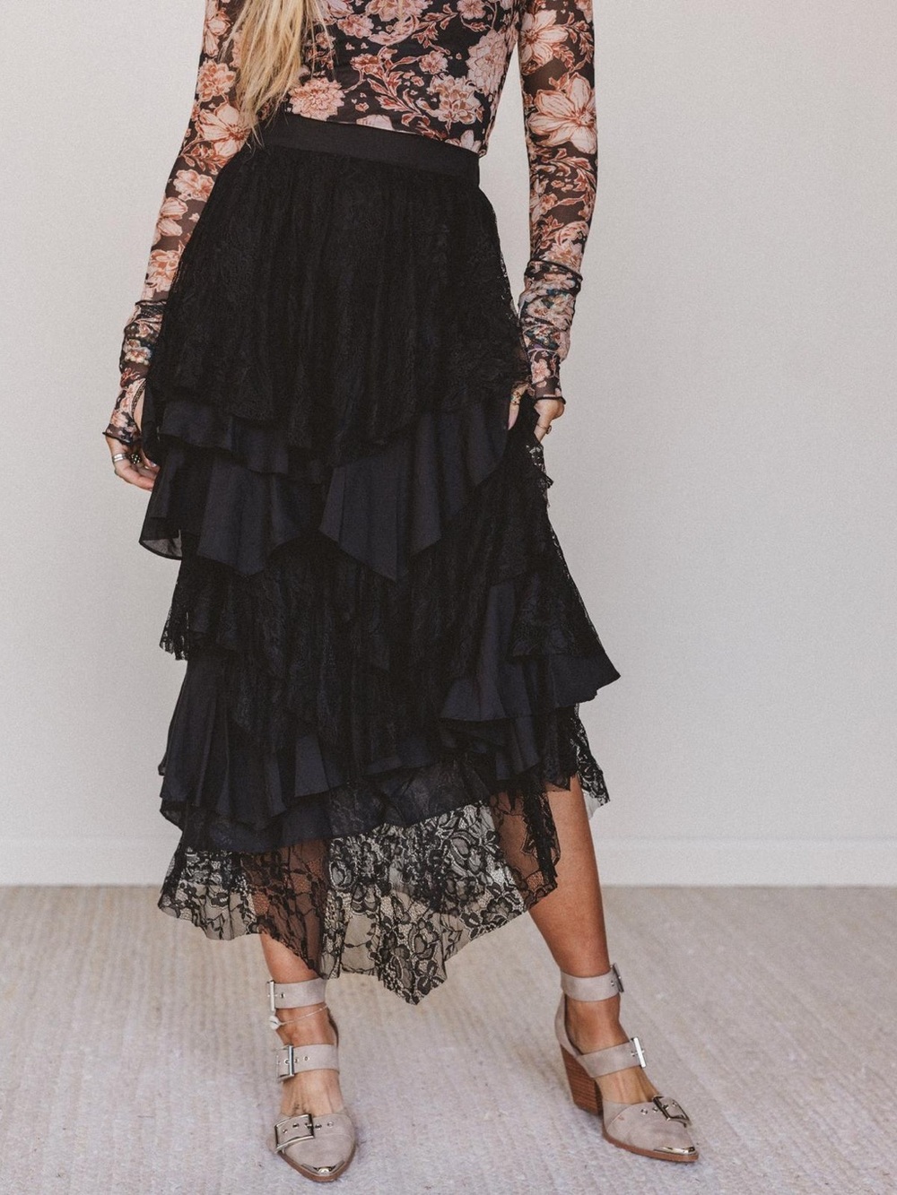 Quiet Getaway Lace Maxi Skirt